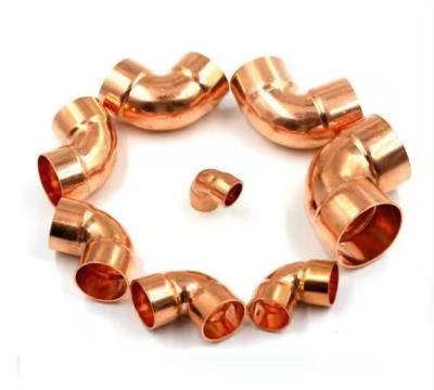 China Custom Copper 45 90 180  Degree Elbow Fittings Self Solder Copper Air Fitting for sale