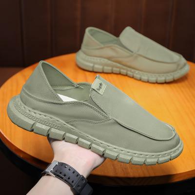 China 2021 CUSHIONING 2021 Breathable All-match Sneakers Shock Absorption Mens Jogging Casual Works Walking Half Slippers Canvas Shoes for sale