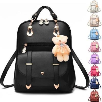 China Fashion Waterproof Backpack PU Leather Women Girls Support Rucksack Purse Shoulder Hobo Bag Satchel Top-Handle Dangle Bags for sale