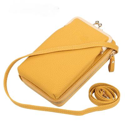 China fashion & Elegant Women Messenger Bag Fashion Lychee Pattern Vertical Simple Cell Phone Bag Female Cross - Body Bag for sale