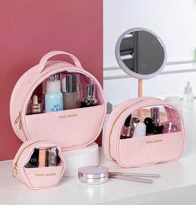 China Fashion Pink Cosmetic Bags For Private Label Makeup Letter Hot Selling Reusable Cosmetics Silver By for sale