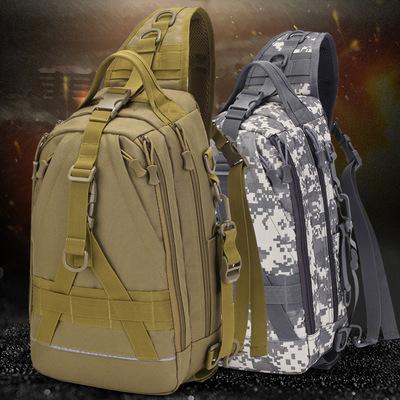 China Large Waterproof Tactical Bag Camouflage Chest Bag Outdoor Sports Climbing Shoulder Messenger Bag Army Fan Casual Bag for sale