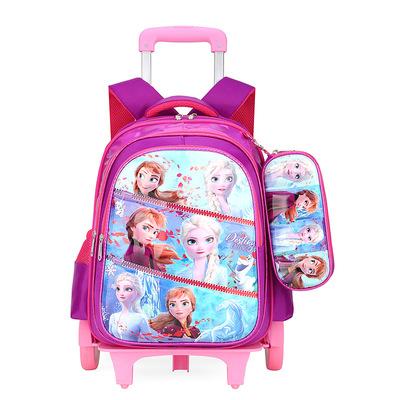 China Three-piece Detachable Hard Shell Cartoon School Bag Primary School Backpack Waterproof Children's Trolley Bag for sale