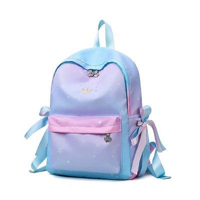 China Waterproof Japan and South Korea gradient color school bag fairy bow school bag waterproof nylon Leisure Backpack rainbow fabric backpack student for sale