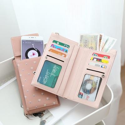 China Korean version Korean printing women's multi-functional shoulder bag mobile phone diagonal bag wallet for sale