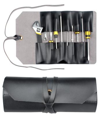 China Multifunctional Tool Storage Wrench Dual Function Tool Bag Bundled Tool Bag Thickened Overlay Leather Tool Bag Hardware for sale