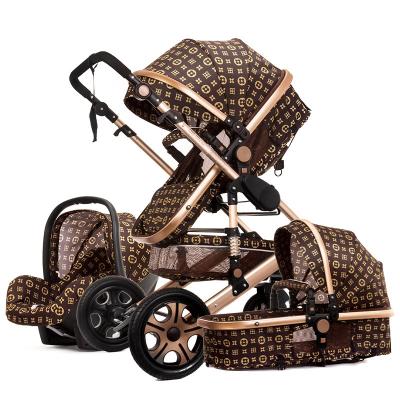 China Easy Folding Portable Baby Stroller Quickly Boarding Indoor and Outdoor 3 in 1 Baby Stroller Pram with Swing for Bebe Ride On Car Adult Travel System for sale