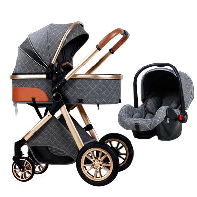 China Top Selling Easy Folding Dropshipping High Quality Baby Stroller Portable Good Prices 3 in 1 Baby Stroller Pram with Bassinet and Bassinet for New Bebe Travel System for sale