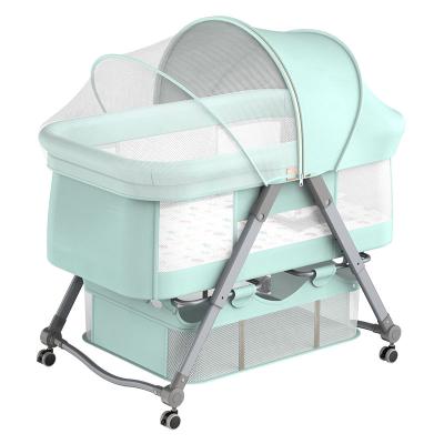 China 2021 New Product Fast Shipping Comfortable Top Selling Baby Crib Crib With Mosquito Nets & Mattress Crib Customized So Far Supported for sale