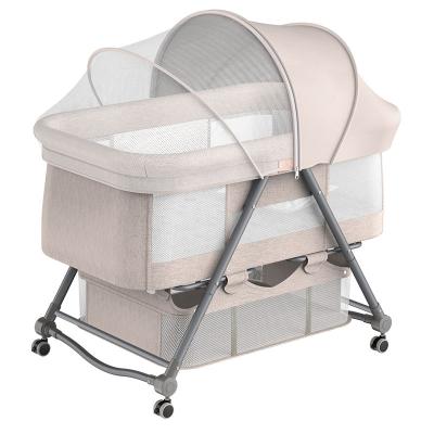 China 2021 Amazon Hot Sale Dropshipping Cozy Hot Folding Baby Hutch Sheet With 4 Wheels Crib Set For Travel Baby Hammock Newborn Hutch for sale