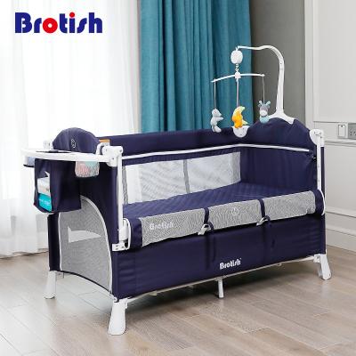 China EU Factory Wholesale Multifunctional Luxury Baby Hutch with Foldable Baby Playpen Large Bed Safety Cradle Bed Cradle for Newborn for sale