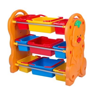 China Environmental Protection Environmental Friendly Kids Plastic Toy Shelf For Kindergarten for sale