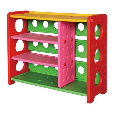 China cheap plastic kids furniture book cabinet/shelf/plastic bookrack QC-04002 kindergarten classroom furniture/ for sale