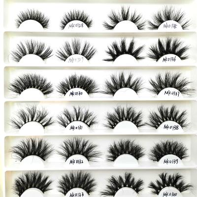 China Private Label 3d Natural Faux Mink Long Stripe Silk Eye Lashes 3D Mink Lashes 25mm Mink Eyelashes for sale