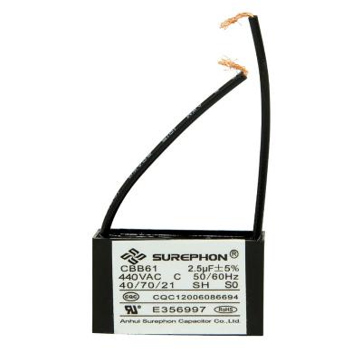 China Air conditioner 2.5uf cbb61 16uf film ac motor capacitor 450vac for sale