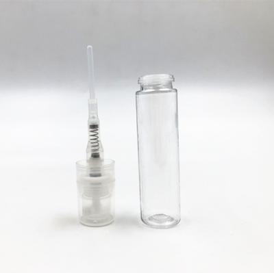 China Personal Care 5ml 8ml 10ml Plastic Cylinder PET Spray Pump Bottle With Natural Or White Color for sale