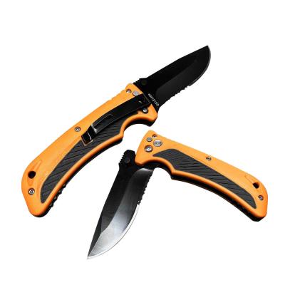 China Multifunctional outdoor portable high hardness field slide straight knife outdoor tactical military knife open survival small with wooden h for sale