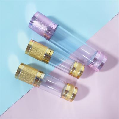 China 50ml 30ml 15ml Cosmetic Spray Gold Silver Aluminum Airless Dispenser Pump Frosted Plastic Bottle Wholesales for sale