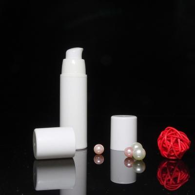 China PP Container Eco-Friendly White Empty Plastic Cosmetic Packaging Airless Serum Lotion Pump Bottle 15ml 50ml 30ml for sale