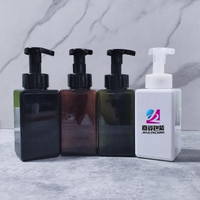 China Recyclable Material/Biodegradable 5oz 8oz square black amber plastic liquid soap dispenser foam pump bottle 250ml 300ml 500ml 150ml foaming hand soap bottle for sale