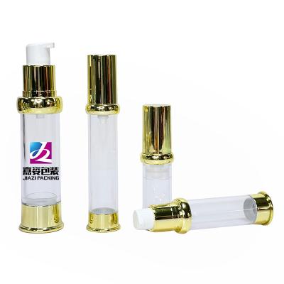 China Personal Care 5ml 10ml 15ml 20ml 30ml 50ml Aluminum Airless Lotion Pump Bottle Cosmetic Shiny Gold Skin Care Cosmetic for sale