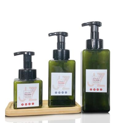 China Wholesale 250ml 450ml 650ml square cosmetic empty clear plastic petg lotion hand soap wash foaming pump bottles for sale