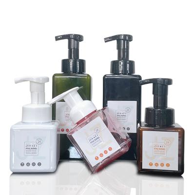 China Package 250ml 450ml 650ml PETG Cosmetic Square Shape Pump Plastic Foaming Bottle Small Large For Skin Care for sale