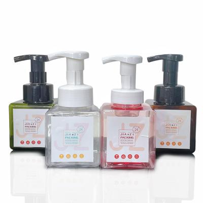 China 250ml 450ml 650ml PETG Square Foaming Top Foam Pump Bottle Cosmetic Empty Body Hand Wash Soap Plastic Foaming Dispensers Pump Bottles for sale