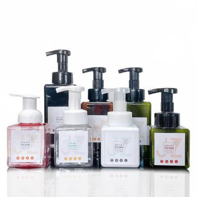 China 250ml 450ml 650ml White Square Foamer Pump Bottle Cosmetic Hot Selling Plastic Foam Pump Bottles for sale