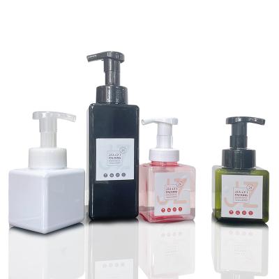 China 250Ml 450Ml Pink Clear Foam Pump Face Wash Liquid Hand Soap Dispensers Cosmetic Foaming Square Foaming Shampoo Foamer Shampoo Plastic Bottles for sale