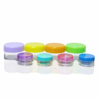 China Mini Cosmetic Jar 5g Sample Clear Plastic Cosmetic Cream Filling Empty Bottle Colored Powder Packaging Container for sale