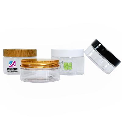 China 50ml 100ml 120ml 150ml 200ml 4oz Clear Cosmetic Cosmetic Packaging Pet Plastic Cream Jar With Plastic Lid for sale