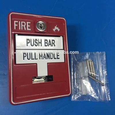 China Outdoor Waterproof Reachable Reachable Uncoded Double Manual Release Fire Emergency Alarm Pull Station With Break Glass Rod for sale