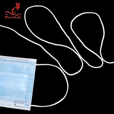 Chine Corde élastique ronde en nylon d'Earloop pour la couleur de blanc de bande de Spandex du masque 3mm à vendre