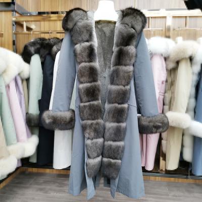 China Yellow real fox fur coat women's factory fox fur jacket coat direct wholesale anti-shrink real fur parka for sale