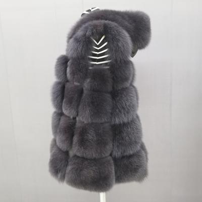 China Viable Factory Direct Wholesale Fox Fur Vest With Hood Fur Vest Winter Vest Bulky Fur for sale