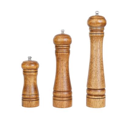 China Wholesale Viable Premium Wooden Salt Shaker /Pepper Grinder&Wooden Spice Salt Manual Wooden Pepper Mill for sale