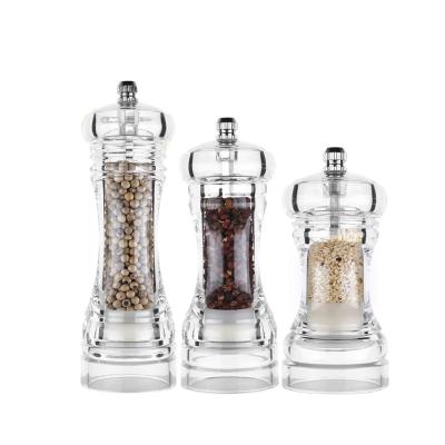 China Viable Wholesale Manual Spice Salt Shaker Premium Salt /Pepper Grinder&Acrylic Acrylic Transparent Pepper Grinder for sale