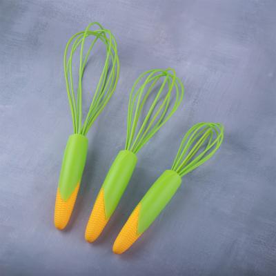 China Amazon Hot Selling Viable Beater Mixer Food Grade Silicone Egg Beaters Kitchen Cooking Tools Corn Shape Egg Beater for sale