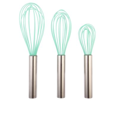 China Viable color customization 8 inch 12 inch food grade silicone/stainless steel eg beater/cream beater ware egg beaters for sale