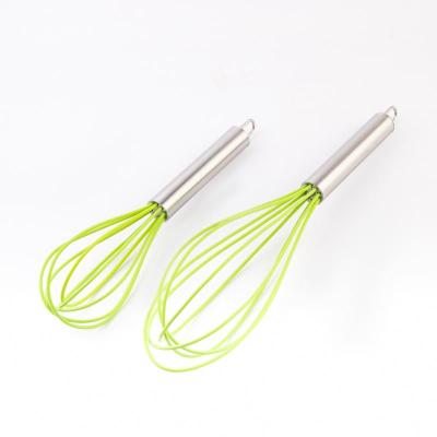 China Colorful Viable 8-10-12 Inch Silicone Beater Balloon Wire Kitchen Egg Beater Set for sale