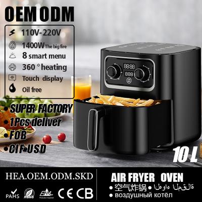 China 2023 New Peak Hotel Silver Air Fryer Oven Factory CKD ODM SKD OEM Home Appliance 10L Deep Air Fryer Industrial Air Fryer for sale