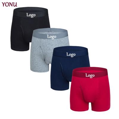 China European and American comfortable cotton large size men's sexy briefs breathable solid color customized boxer briefs shorts for sale