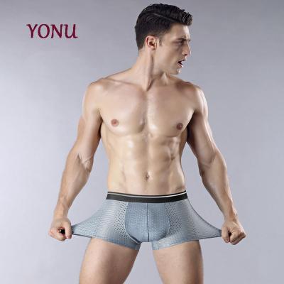 China Hot Sale Breathable Mesh Underwear Large Size Panties Mid Waist Soft And Comfortable One Piece Men's Boxer Briefs for sale