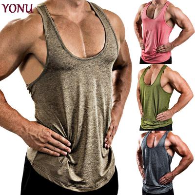 China Factory direct popular European and American sales men's solid color sports breathable vest sleeveless T-shirt top vest for sale