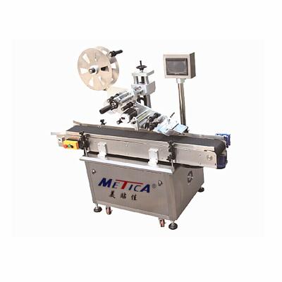 China Factory Price Food METICA Automatic Self Adhesive Type Single Side Flat Bottle Sticker Labeling Machine for sale