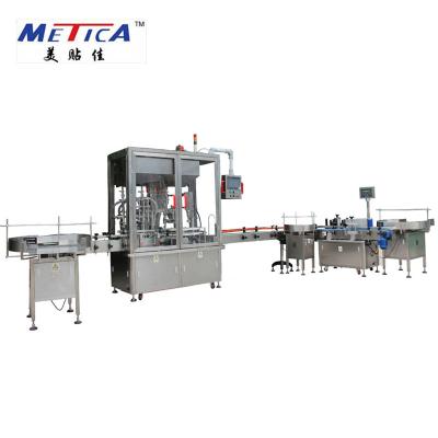 China PLC 500ml glass and PET automatic viscous liquid bottle filling line and filling capping labeling machine for grape juice for sale