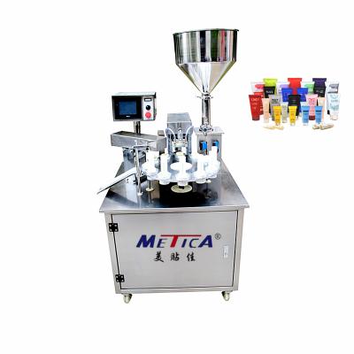 China Food PLC Control Semi-automatic Ultrasonic Cosmetic Soft Tube Filling Sealing Cutting Machine for sale