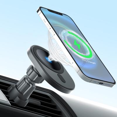 China Mobile Phone Designed For 12 Series 15W Qi Car Charger Magnetic Wireless Mount for sale