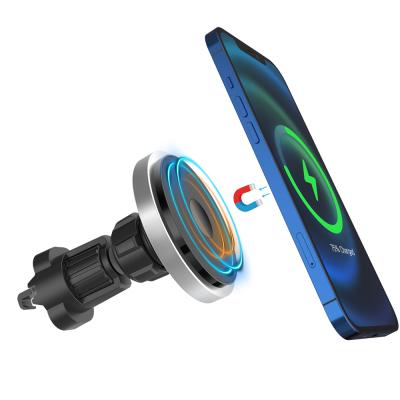 China Magnetic Suction 15W QI Car Mount Magnetic Mobile Phone Charger Wireless Charger for sale